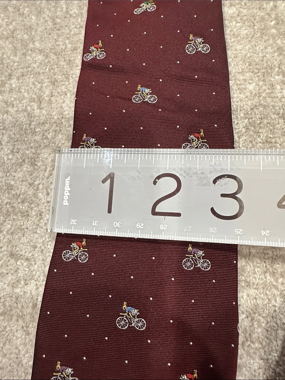 Paul smith Men's Burgundy Bicycle Pattern Tie - Classic Dress Tie